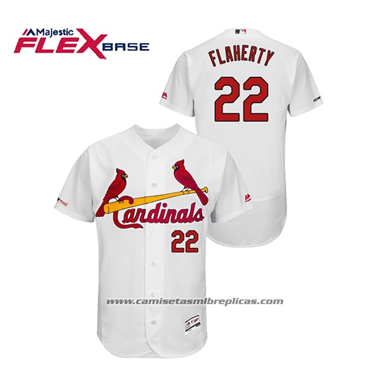 Camiseta Beisbol Hombre St. Louis Cardinals Jack Flaherty 150th Aniversario Patch Flex Base Blanco